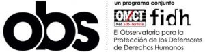 Logo Observatori Defensores (con logos FIDH & OMCT)